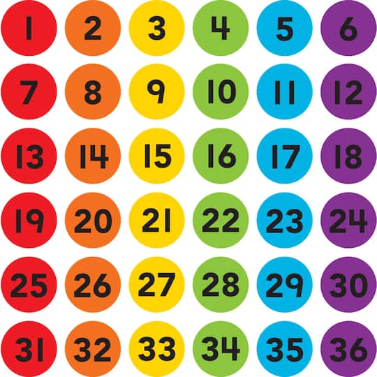Teacher Created Resources Spot On® 4" Numbered Carpet Markers, 36ct.